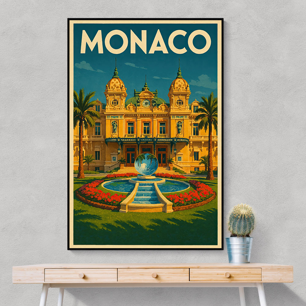 Monaco Casino Travel Poster 1 Wall Art