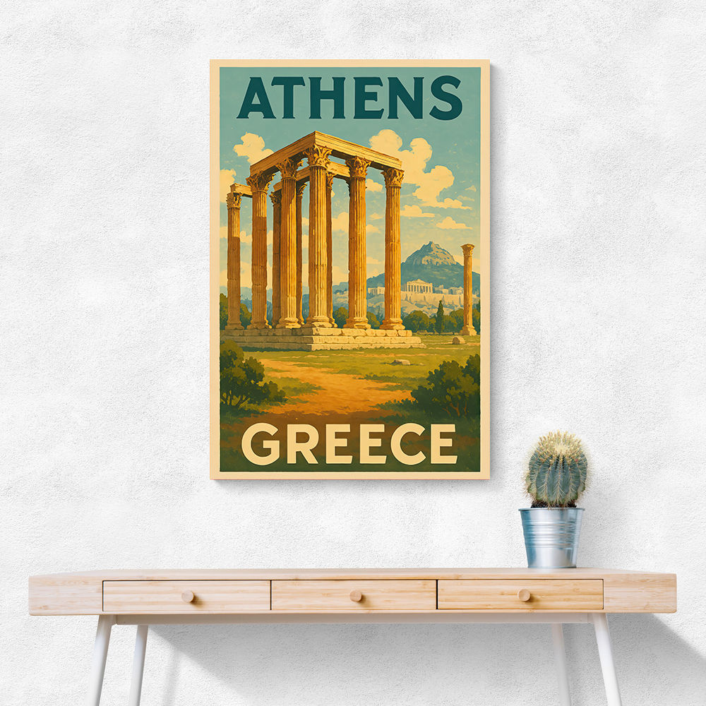 Olympian Zeus Greece Travel Poster 1 Wall Art