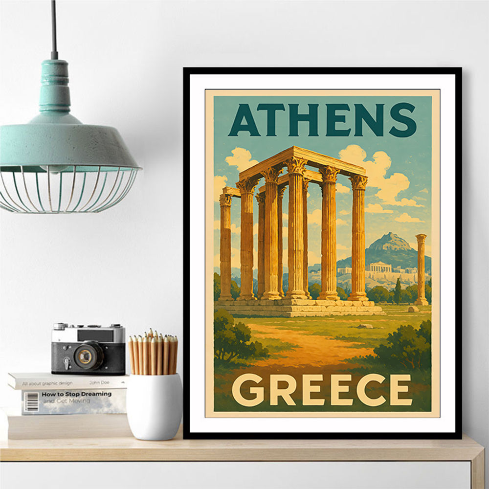 Olympian Zeus Greece Travel Poster 1 Wall Art