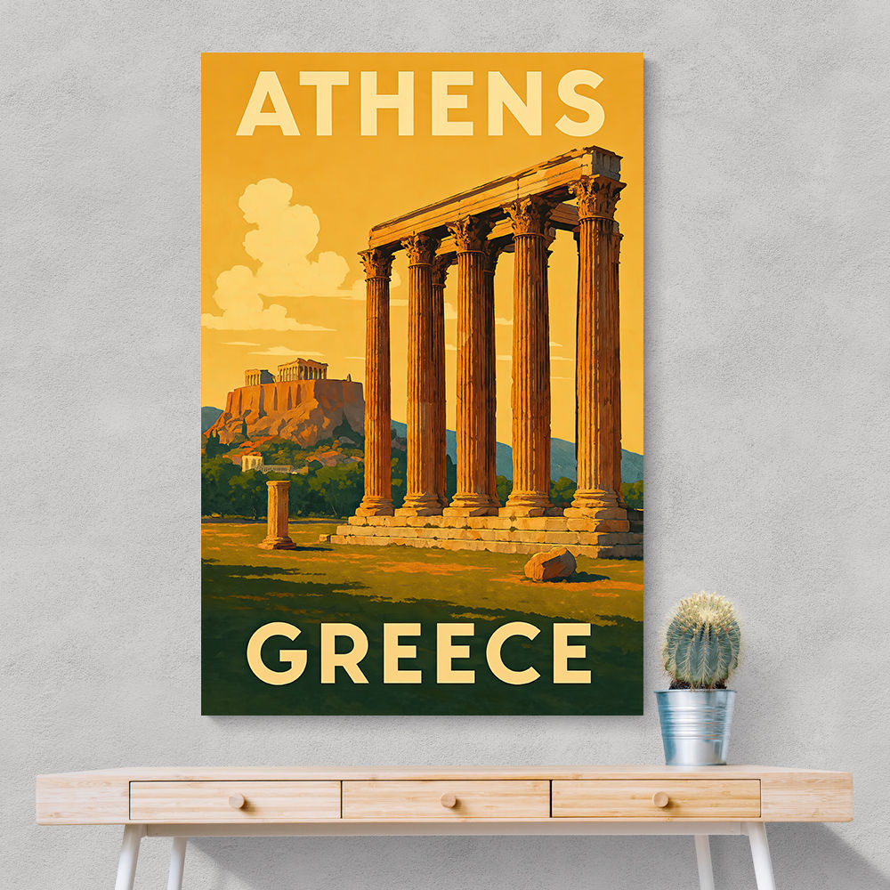 Olympian Zeus Greece Travel Poster Wall Art