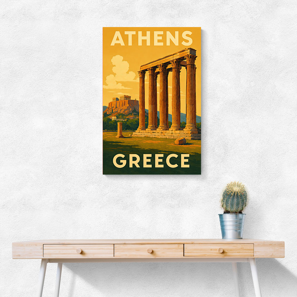 Olympian Zeus Greece Travel Poster Wall Art