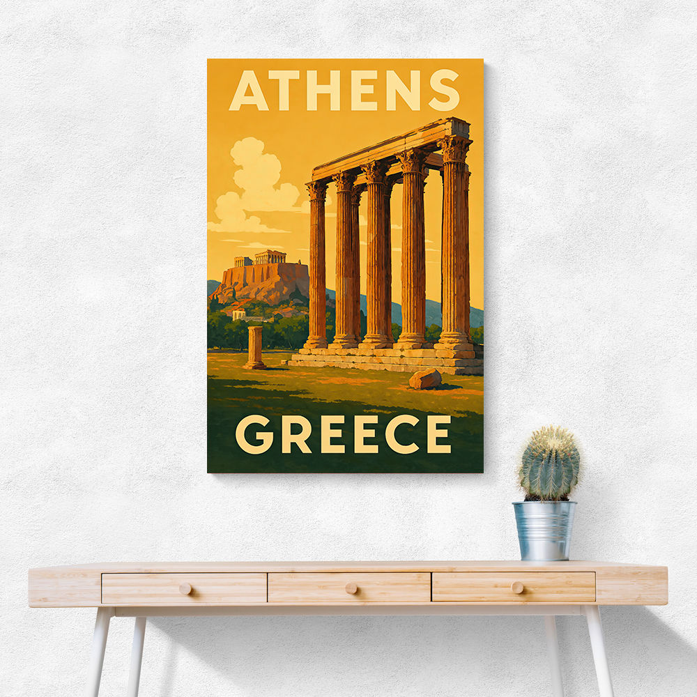 Olympian Zeus Greece Travel Poster Wall Art