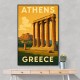 Olympian Zeus Greece Travel Poster Wall Art