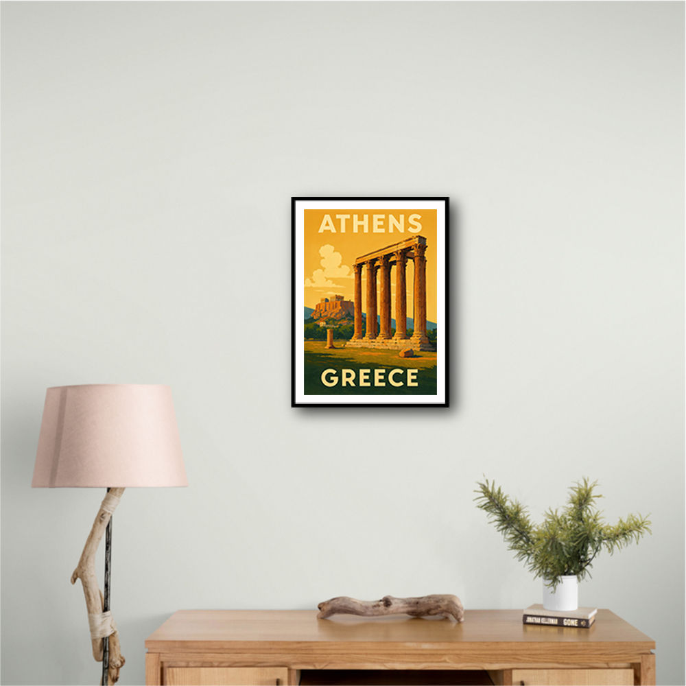 Olympian Zeus Greece Travel Poster Wall Art