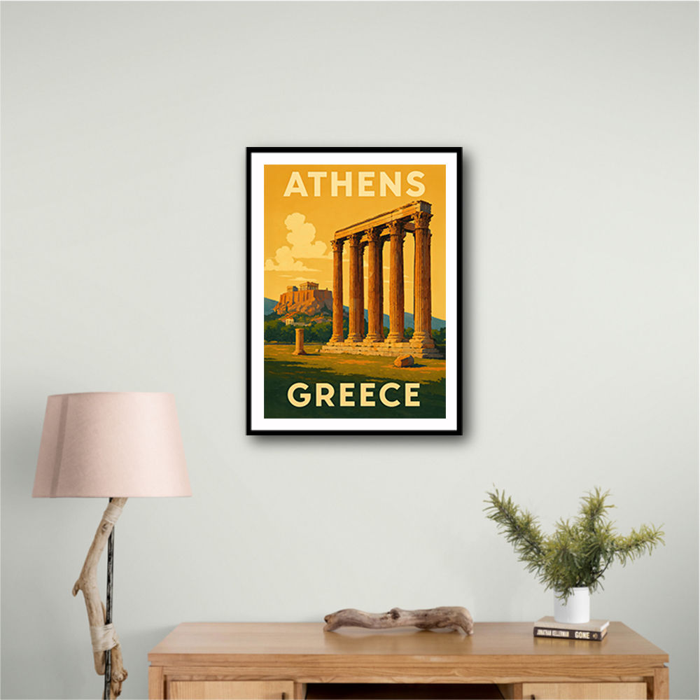 Olympian Zeus Greece Travel Poster Wall Art