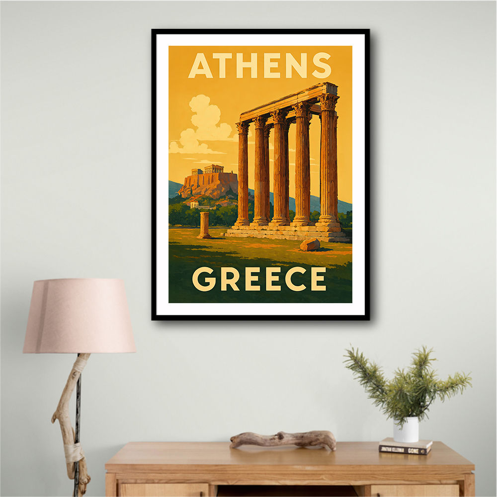 Olympian Zeus Greece Travel Poster Wall Art
