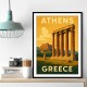 Olympian Zeus Greece Travel Poster Wall Art