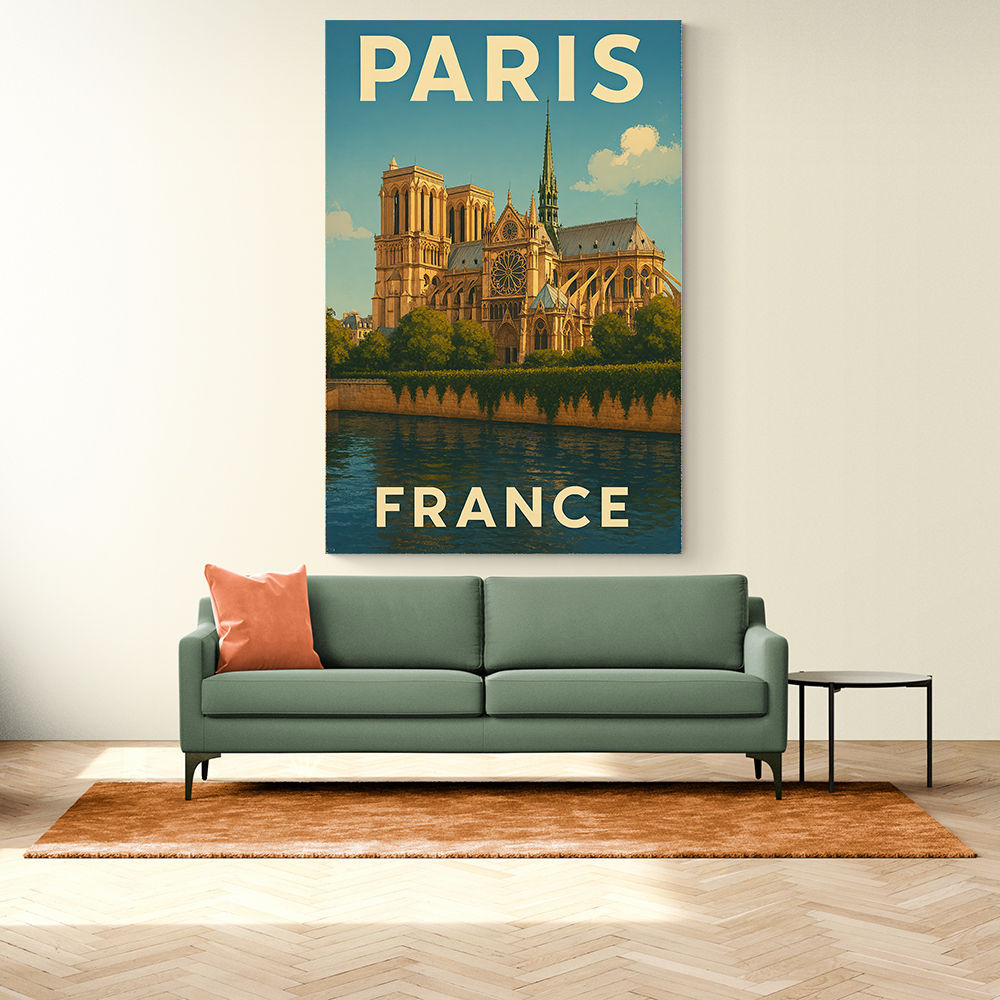 Paris Notre-Dame Cathedral Travel Poster 1 Wall Art