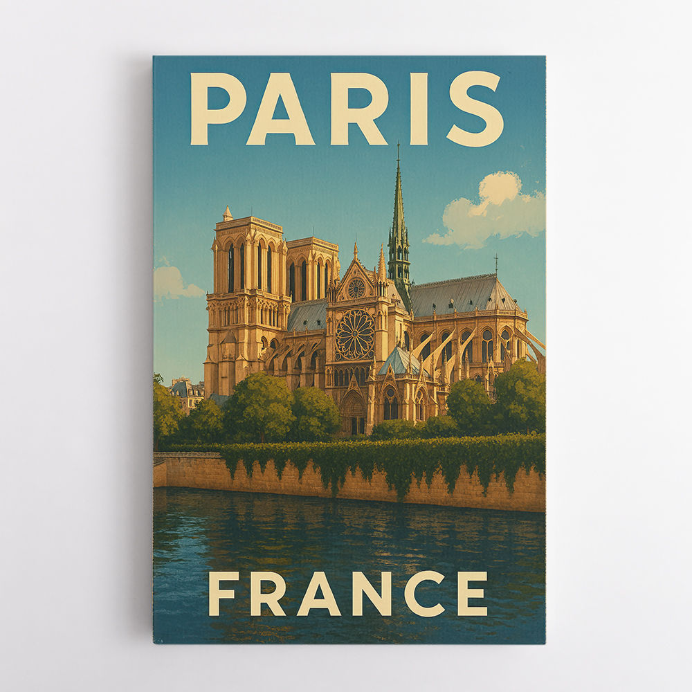 Paris Notre-Dame Cathedral Travel Poster 1 Wall Art