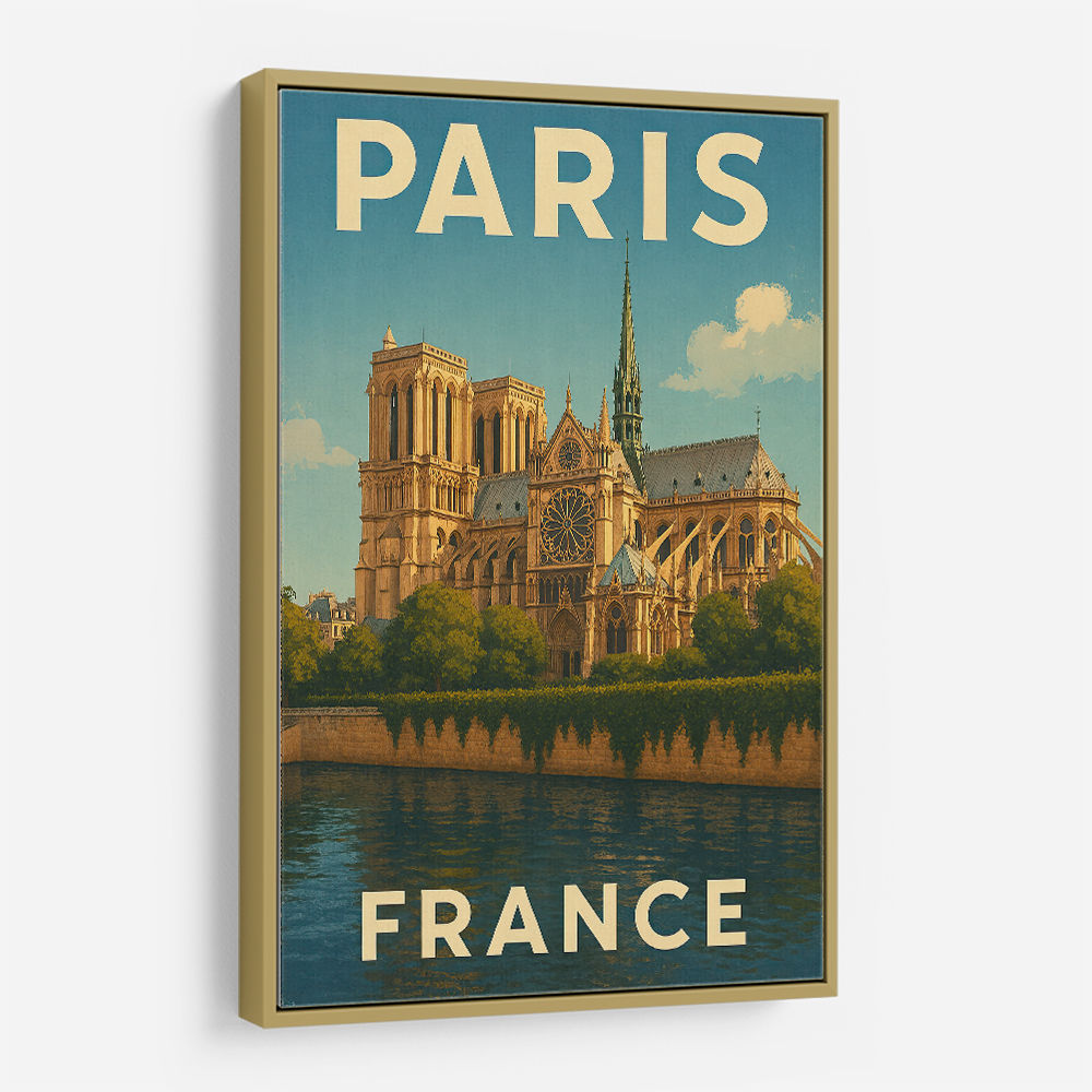 Paris Notre-Dame Cathedral Travel Poster 1 Wall Art