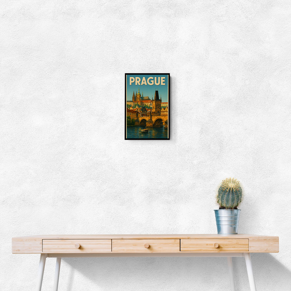 Prague Travel Poster 2 Wall Art