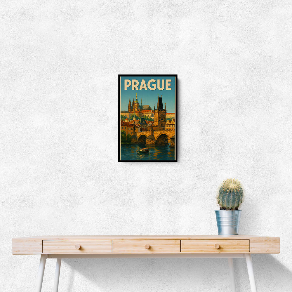 Prague Travel Poster 2 Wall Art