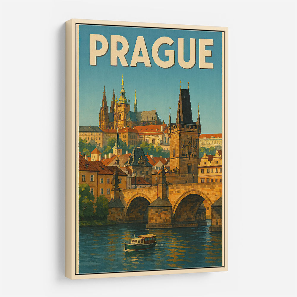 Prague Travel Poster 2 Wall Art