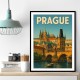 Prague Travel Poster 2 Wall Art