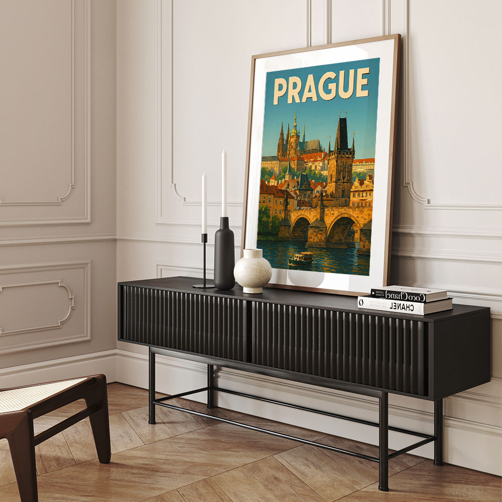 Prague Travel Poster 2 Wall Art