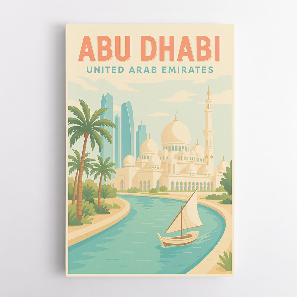 Abu Dhabi Travel Poster Wall Art