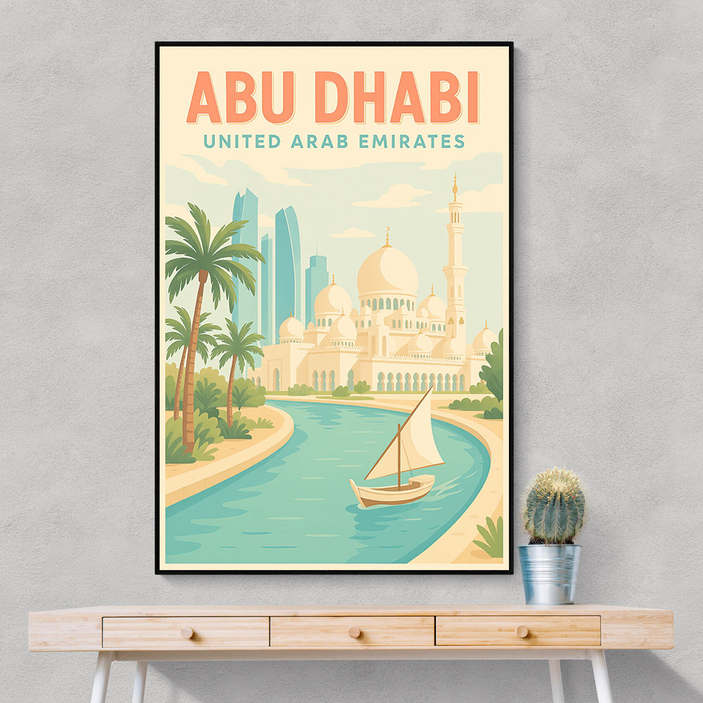 Abu Dhabi Travel Poster Wall Art