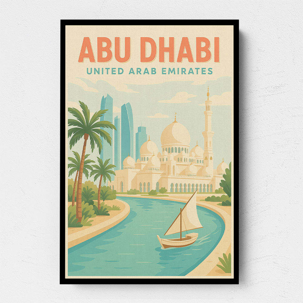 Abu Dhabi Travel Poster Wall Art