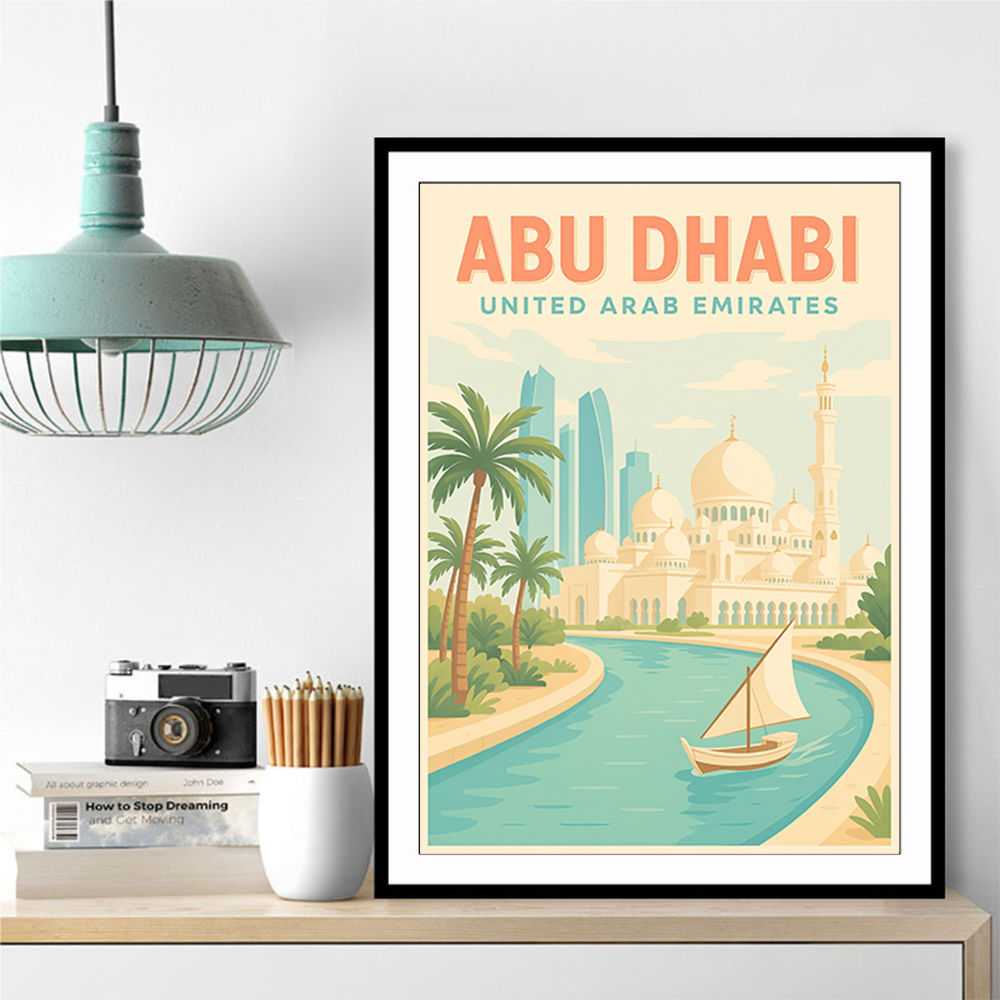 Abu Dhabi Travel Poster Wall Art