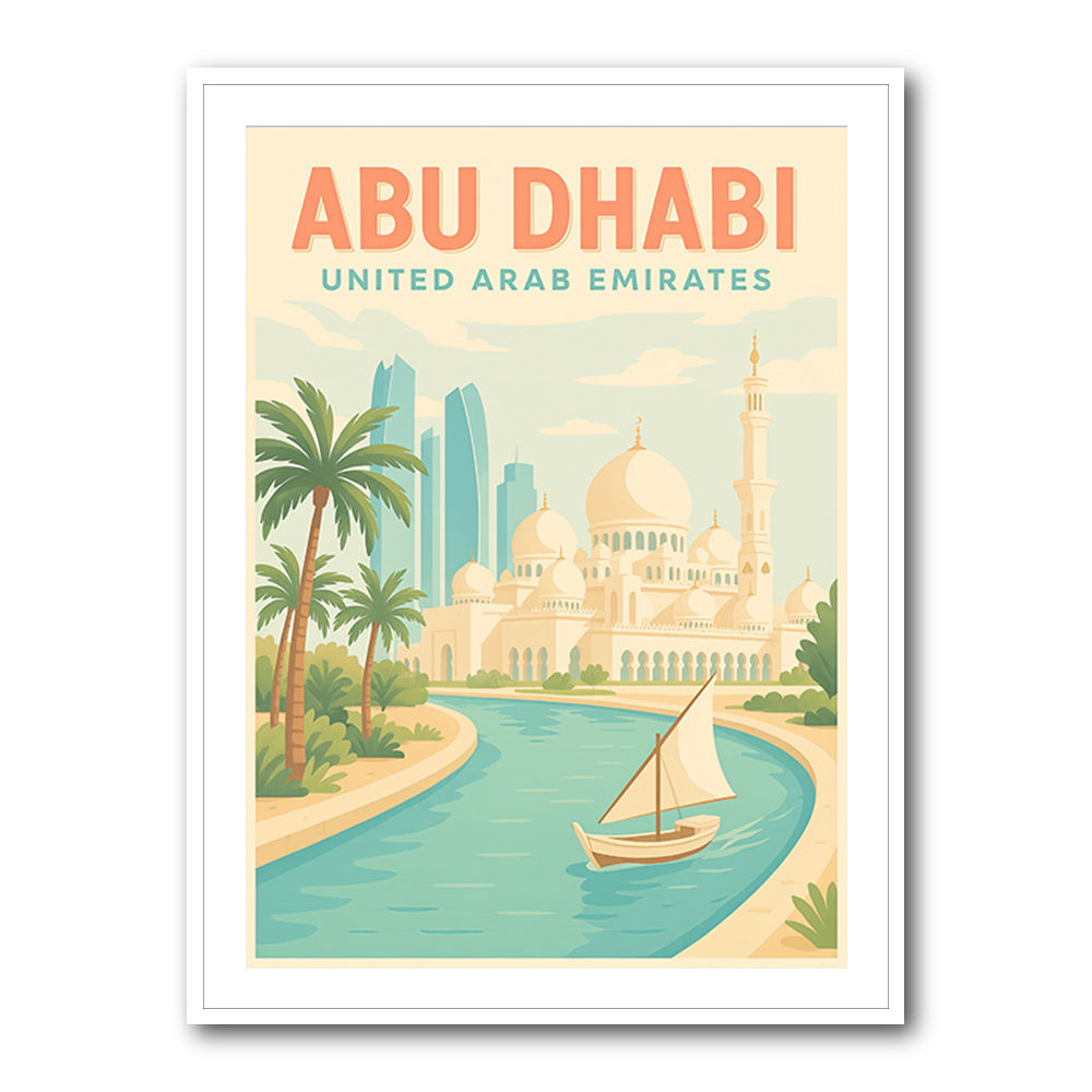 Abu Dhabi Travel Poster Wall Art