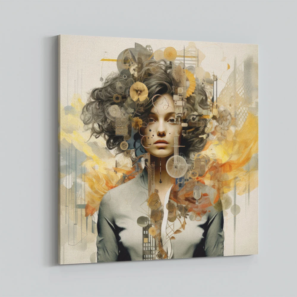 Woman Portrait Collage Wall Art
