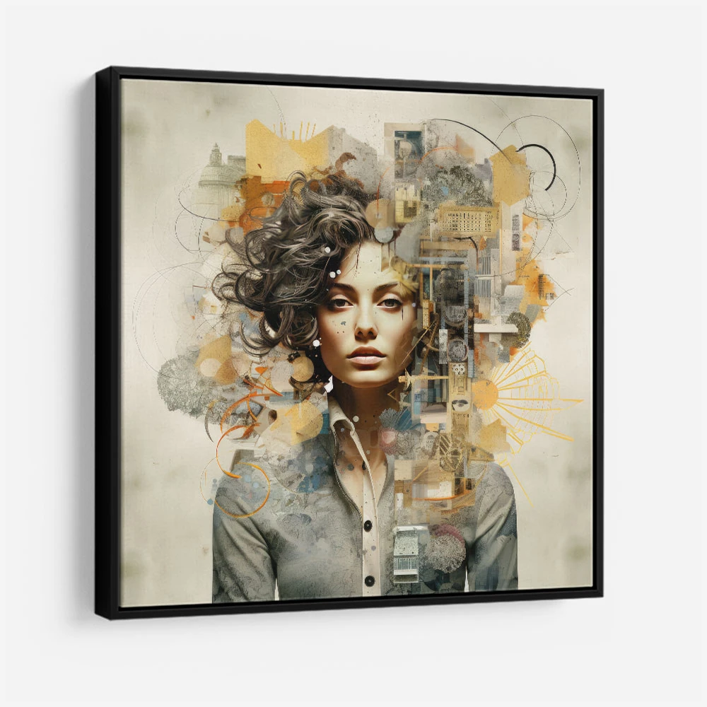 Woman Portrait Collage Wall Art