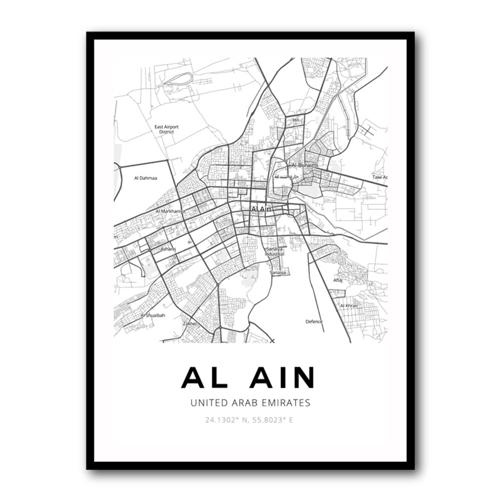 Al Ain City Map Wall Art